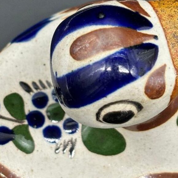 Vintage Mexican Tonala Hand Painted Folk Art Stoneware Duck Figurine Statue - Picture 2 of 8